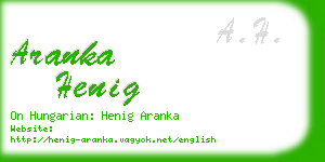 aranka henig business card